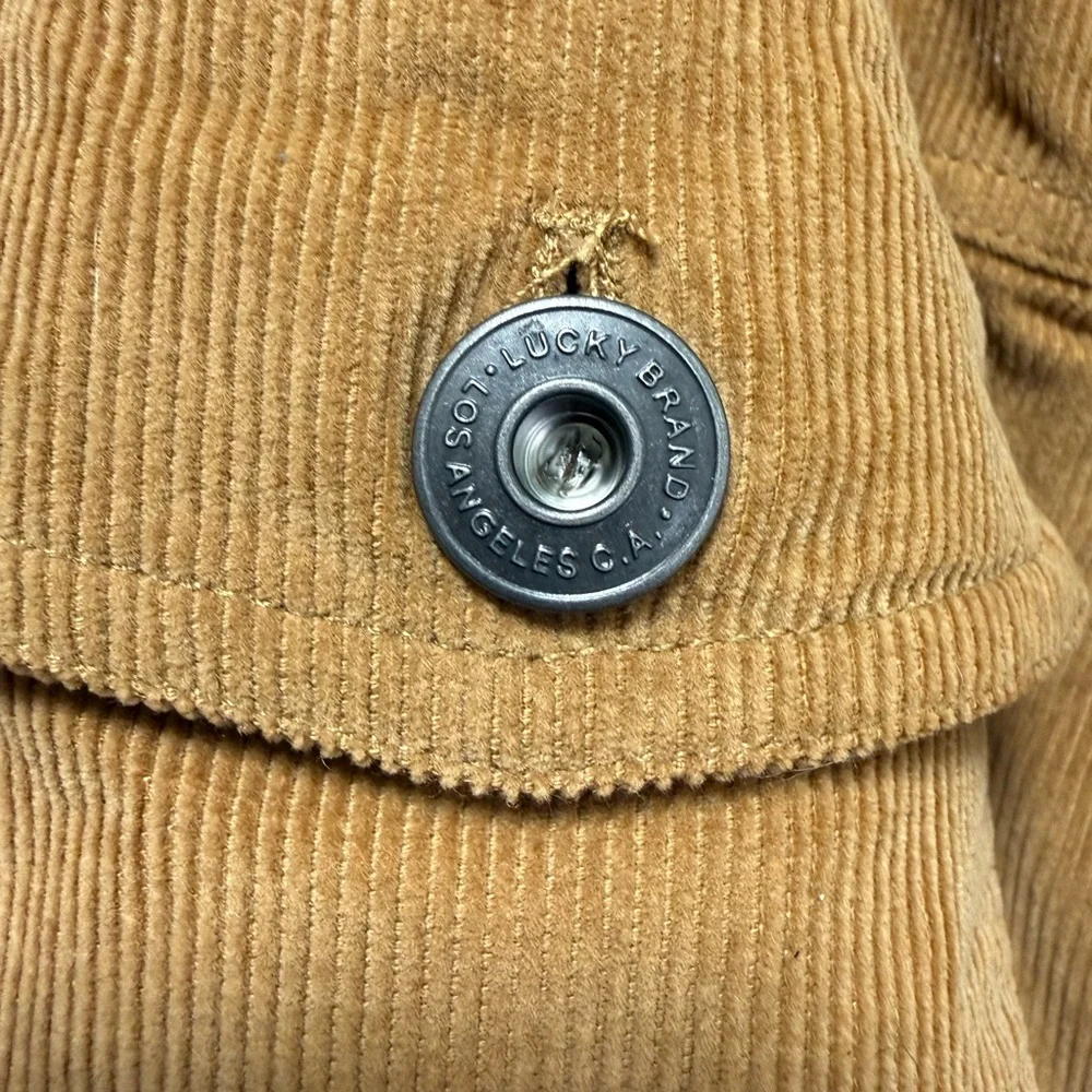 Lucky Brand Brown Corduroy Jacket with Cream Sherpa Collar XL - Picture 3 of 4
